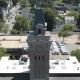 Greenwood Industries team completing historical restoration of Marlborough City Hall clock tower masonry and architectural metal.