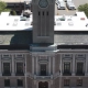Greenwood Industries team completing historical restoration of Marlborough City Hall clock tower masonry and architectural metal.