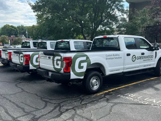 worcester-1-greenwood-logo-pickup-trucks-in-line-in-lot