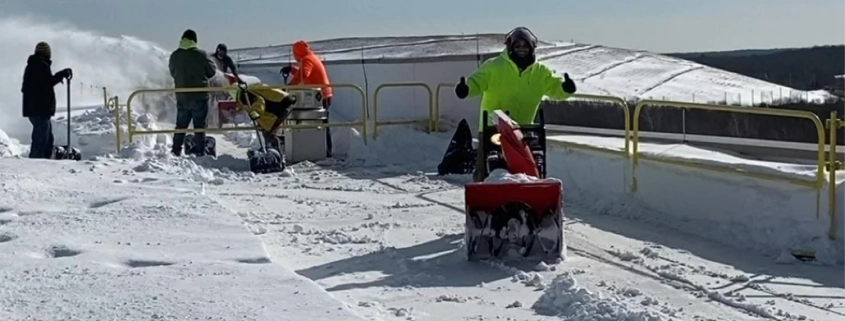 Man snow blowing